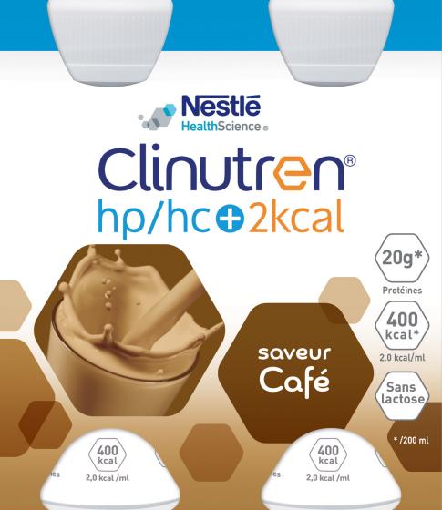 Clinutren HP/HC +2Kcal saveur café - 4 bouteilles de 200 ml