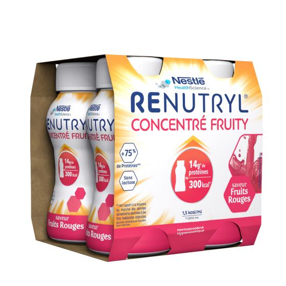 Renutryl Concentré fruity saveur fruits rouges - lot de 4x200 ml