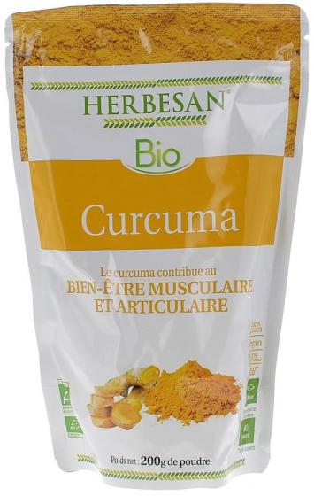 Complexe Curcuma Bien-être musculaire et articulaire Herbesan - sachet de 200 g de poudre
