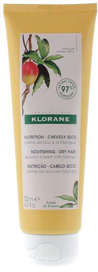 Crème de jour à la mangue nutrition cheveux secs Klorane - tube de 125 ml