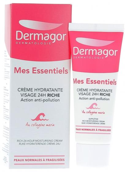 Crème hydratante visage Mes essentiels Riche anti-pollution Dermagor - tube de 40 ml