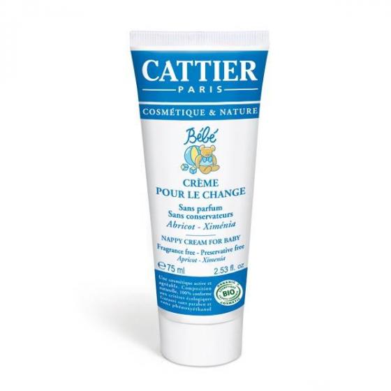 Crème protectrice pour le change bébé BIO Cattier - tube 75 ml