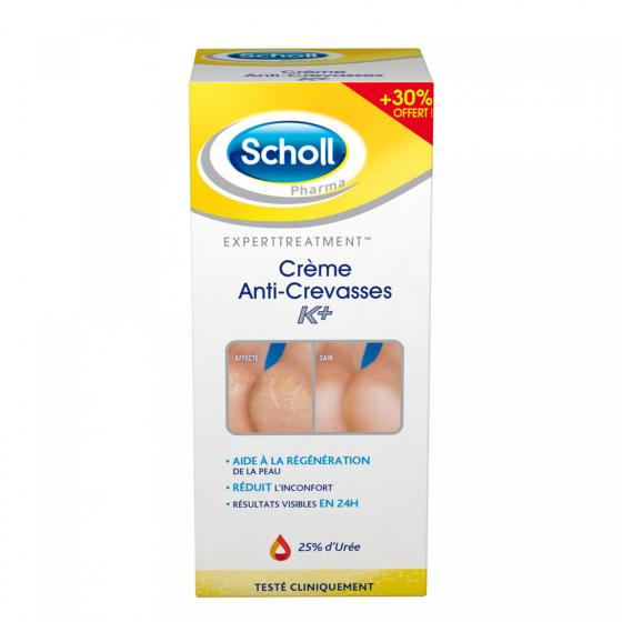 Crème anti-crevasses K+ 25% d'urée Scholl - tube de 120 ml