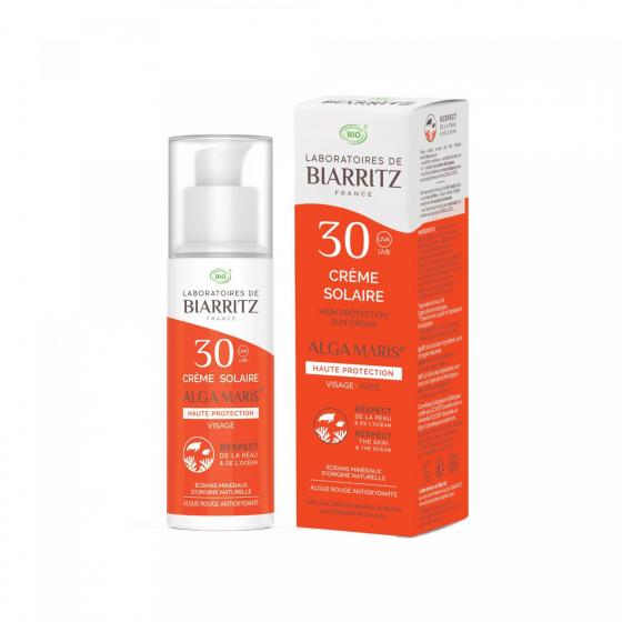 Crème solaire haute protection SPF 30 bio Algamaris Laboratoires de Biarritz - tube de 50 ml