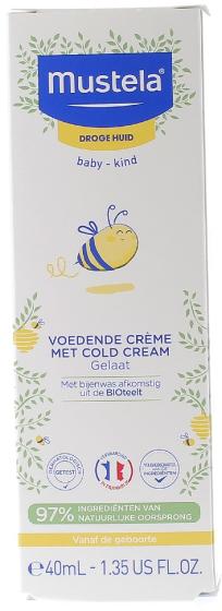 Crème nourrissante au cold cream visage Mustela - tube de 40 ml