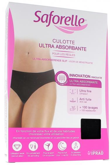 Culotte ultra absorbante taille 44 Saforelle - 1 culotte noire coton