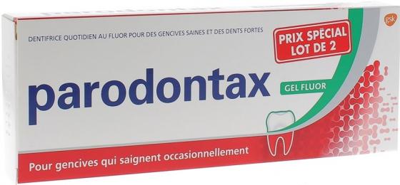 Dentifrice Gel fluor Parodontax - lot de 2 tubes de 75 ml