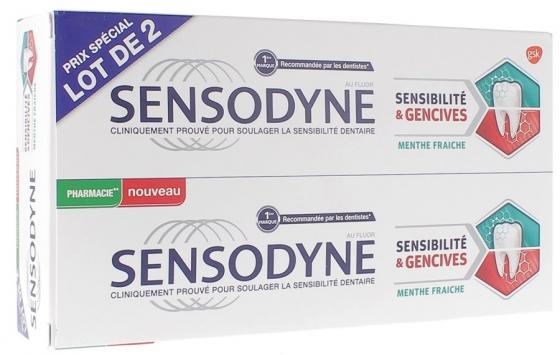 Dentifrice Sensibilité et Gencives Sensodyne - lot de 2x75 ml