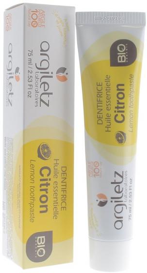 Dentifrice huile essentielle citron Bio Argiletz - tube de 75 ml