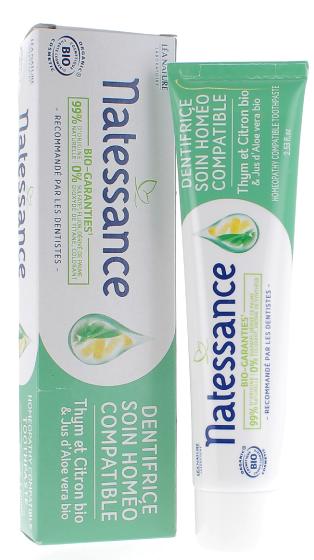 Dentifrice soin homéo compatible bio Natessance - tube de 75 ml