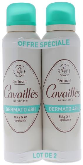 Déodorant dermato 48H Rogé Cavaillès - lot de 2 sprays de 150 ml