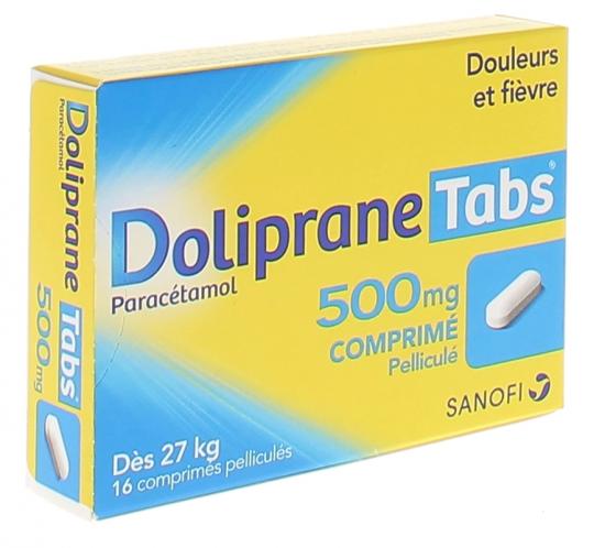 Doliprane Tabs 500 mg comprimé pelliculé - boite de 16 comprimés