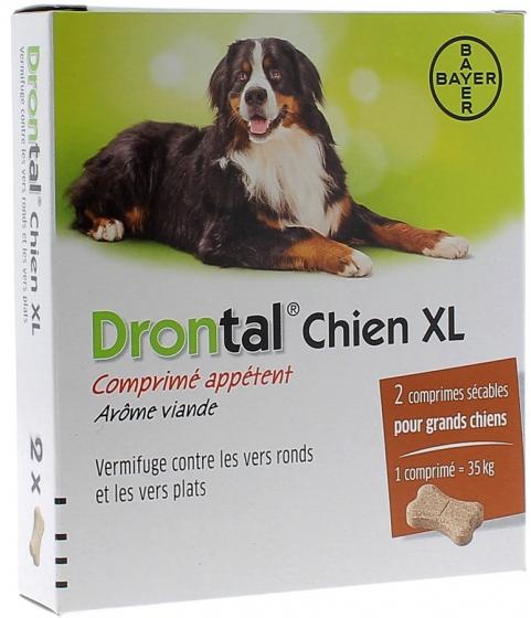 Drontal Chien XL Bayer - boîte de 2 comprimés sécables