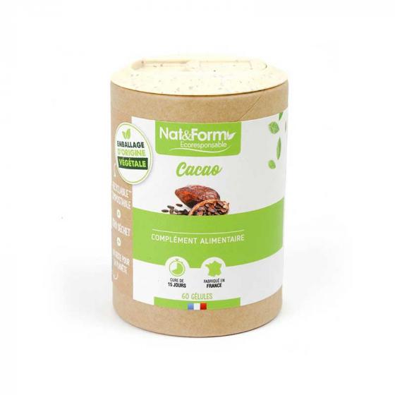 Fèves de cacao Ecoresponsable Nat&Form - boite de 60 gélules