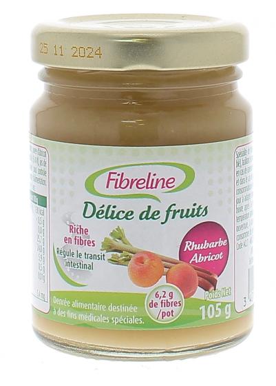 Fibreline Délice de fruits rhubarbe abricot - pot de 105g