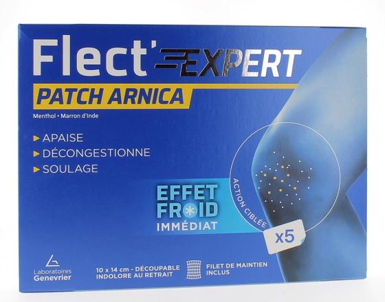Flect' Expert Patch Arnica Effet froid immédiat Laboratoires Genevrier - boîte de 5 patchs