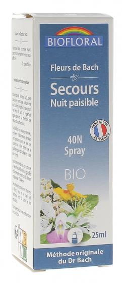 Fleurs de Bach Secours Nuit paisible 40N Spray bio Biofloral - spray de 25ml