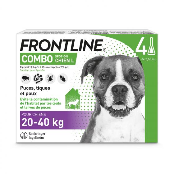 Frontline Combo chiens 20-40 kg - 4 pipettes de 2,68 ml