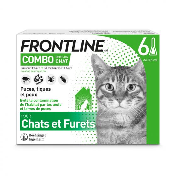 Frontline combo chats et furets - 6 pipettes de 0,5 ml