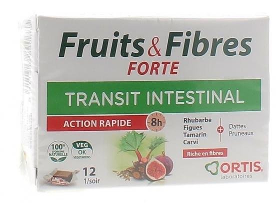 Fruits & Fibres forte Transit intestinal action rapide Ortis - boîte de 12 cubes