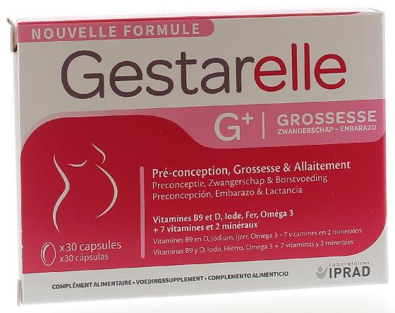 Gestarelle G+ grossesse pré-conception, grossesse & allaitement - boîte de 30 capsules
