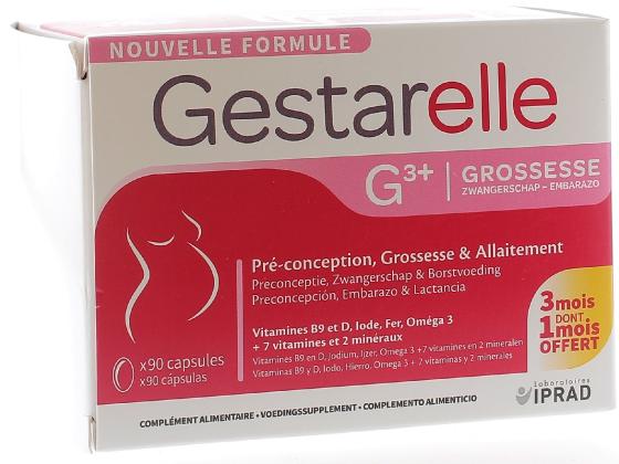 Gestarelle G3+ grossesse pré-conception, grossesse & allaitement - boîte de 90 capsules