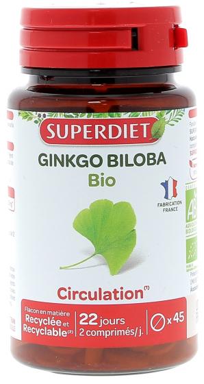 Ginkgo biloba bio Super Diet - boite de 45 comprimés