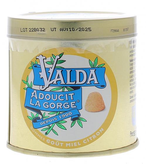 Gommes goût miel citron Valda - pot de 140 g