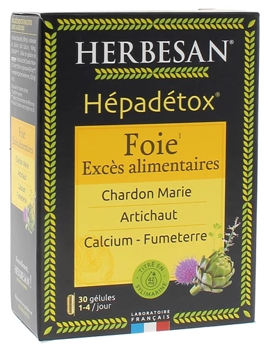 Hépadétox Herbesan - boîte de 30 gélules