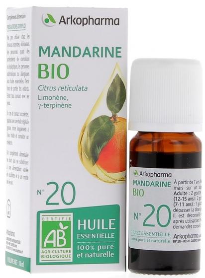 Huile Essentielle Mandarine Bio n°20 Arkopharma - flacon de 10 ml