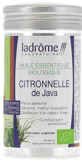 Huile essentielle citronnelle de Java Bio Ladrôme - flacon de 10 ml