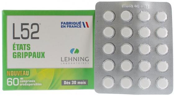 L52 état grippaux Lehning - 60 comprimés orodispersibles