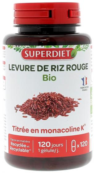 Levure de riz rouge bio Super Diet - 120 gélules