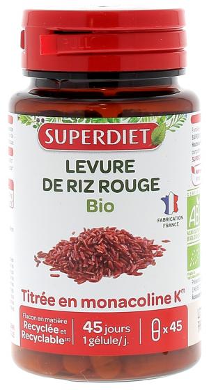 Levure de riz rouge bio Super Diet - boite de 45 gélules