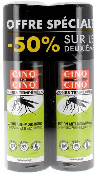 Lotion Anti-Moustiques Zones Tempérées Cinq sur Cinq - 2 sprays de 100 ml
