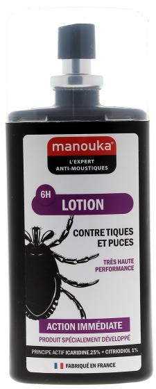 Lotion contre tiques et puces 6h d'efficacité Manouka - spray de 75 ml