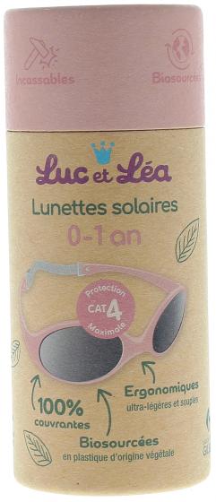 Lunettes solaires biosourcées catégorie 4 0-1 an rose poudré Luc et Léa - 1 paire de lunettes
