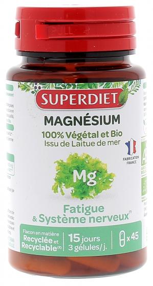 Magnésium issu de laitue de mer bio Super Diet - boite de 45 gélules