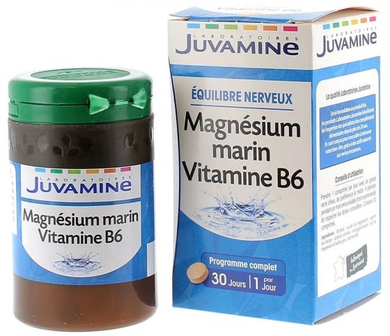 Magnésium marin vitamine B6 équilibre nerveux Juvamine - Boite de 30 comprimés