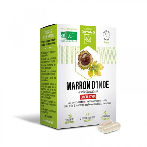 Marron d'Inde Bio circulation sanguine Dayang - boîte de 30 gélules