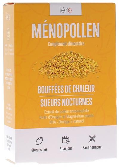 MénoPollen bouffées de chaleurs & sueurs nocturnes Léro - boîte de 60 capsules