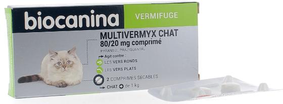 Multivermyx chat Biocanina - boîte de 2 comprimés sécables
