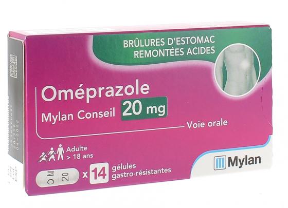 Oméprazole 20 mg Mylan gélule gastro-résistante - boite de 14 gélules