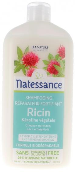 Natessance shampooing Ricin & kératine végétale Léa Nature - flacon de 500 ml