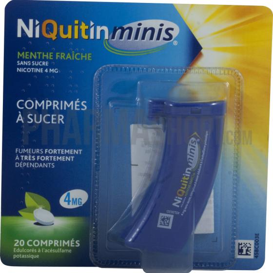 Niquitin Minis 4mg sans sucre - 20 comprimés à sucer