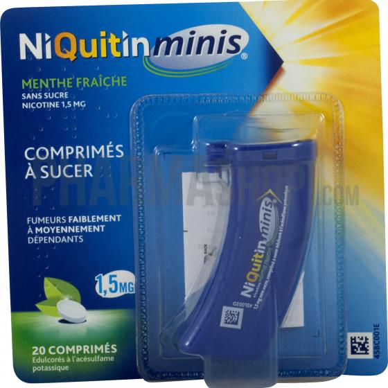 Niquitin Minis menthe fraîche 1,5mg sans sucre - 20 comprimés à sucer
