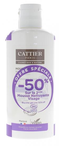 Nuage Céleste Mousse nettoyante visage bio Cattier - lot de 2 flacons de 150 ml