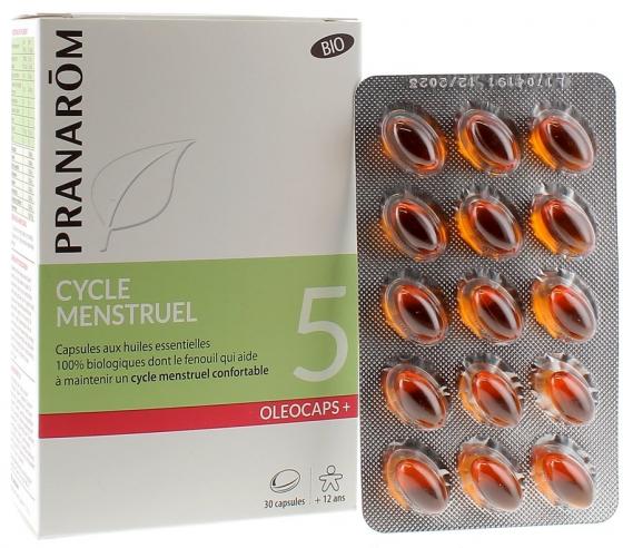 Oléocaps+ 5 Cycle Menstruel Pranarôm - Boîte de 30 capsules