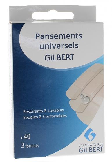 Pansements universels 3 formats Gilbert - boîte de 40 pansements