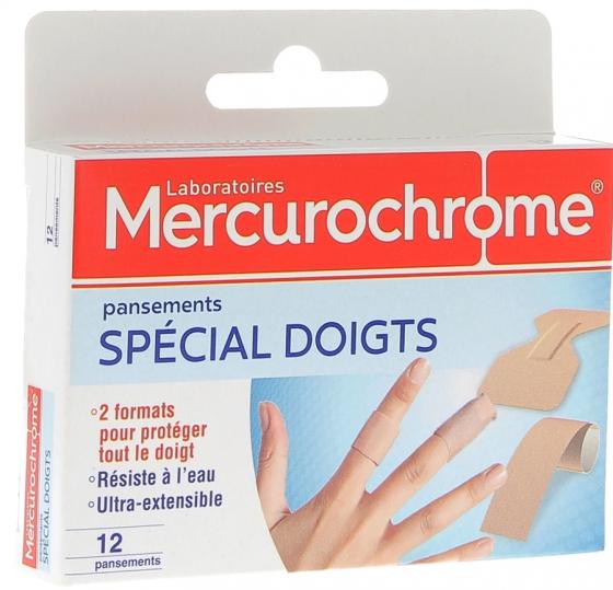 Pansements spécial doigts Mercurochrome - Boite de 12 pansements